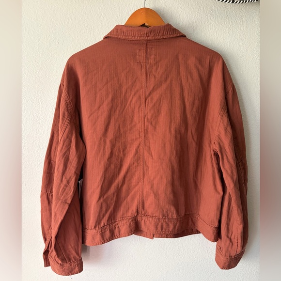 NWT Old Navy Cotton Cropped Utility Jacket in Sedona Orange Brown Women’s Large - Picture 5 of 10